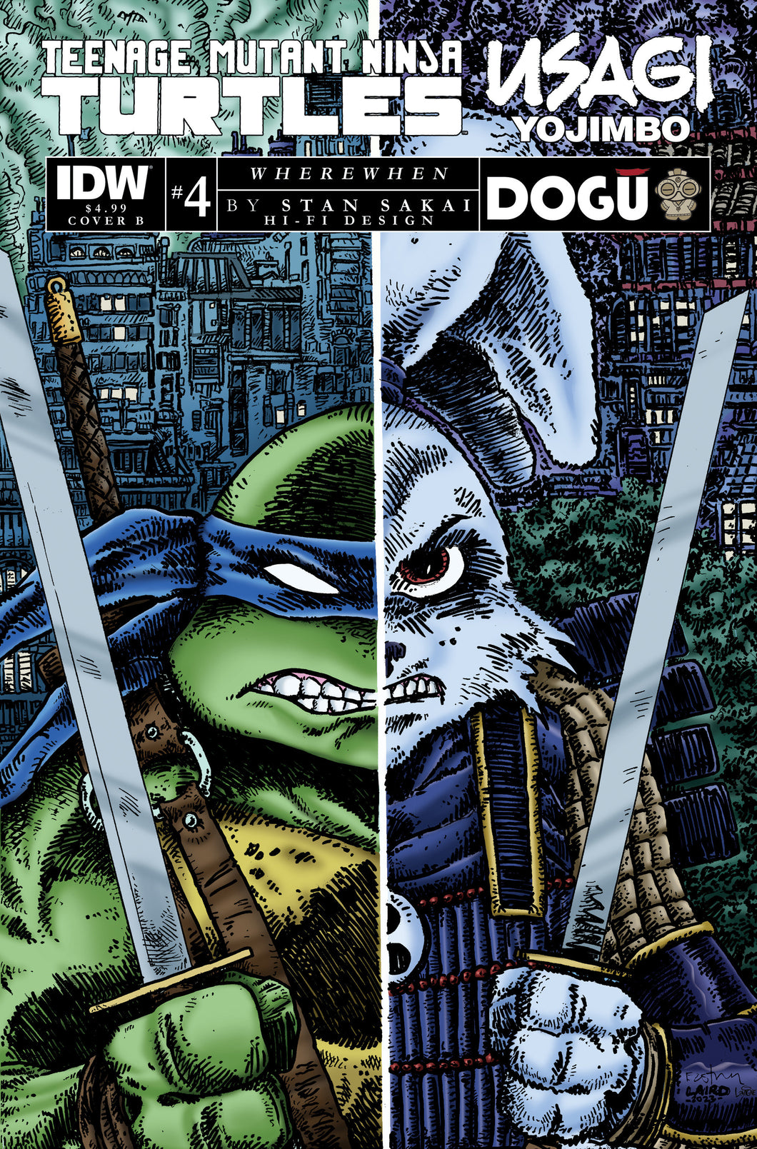 Teenage Mutant Ninja Turtles/Usagi Yojimbo: Wherewhen #4 Variant B (Eastman & Laird)