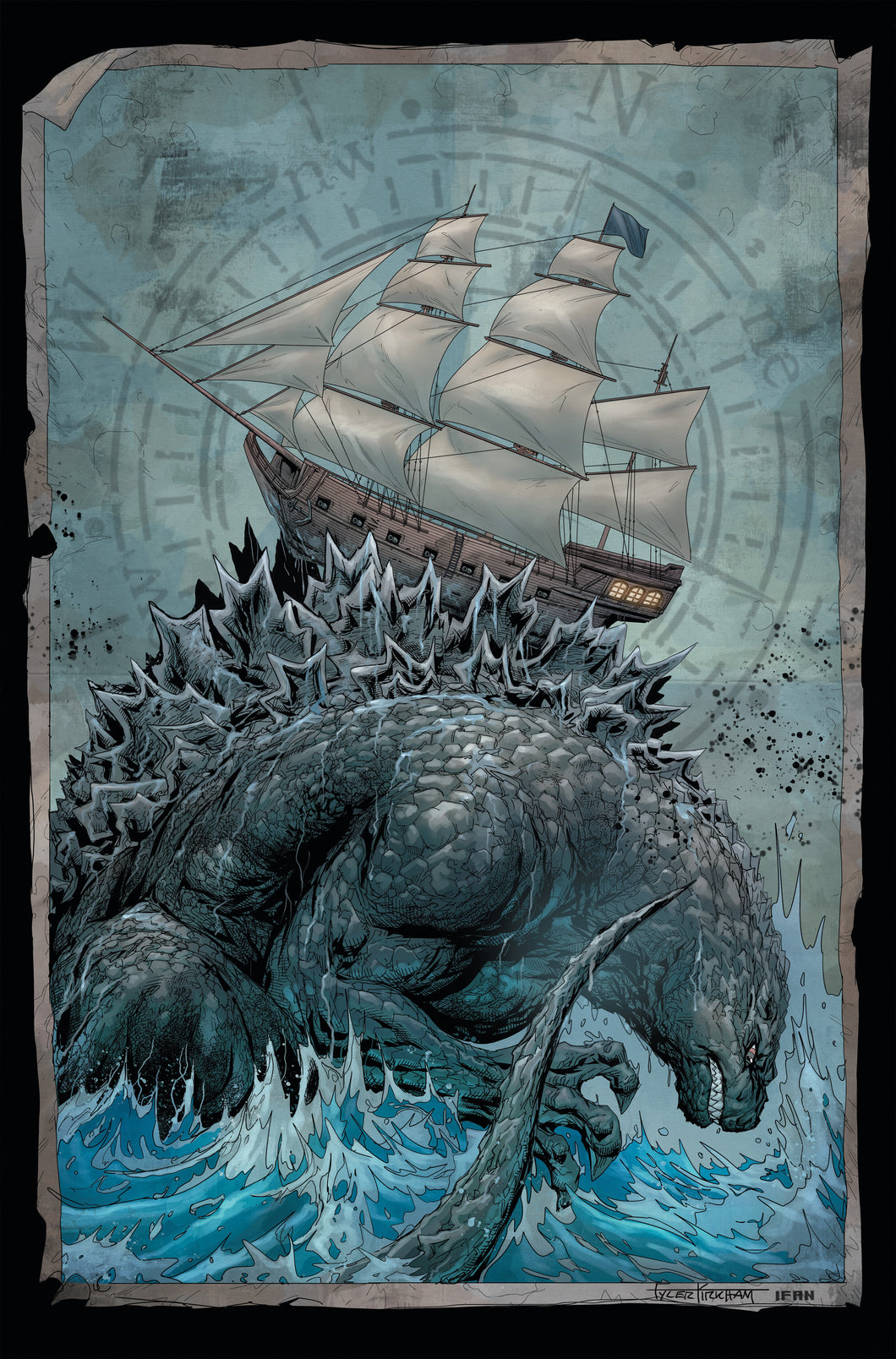 Godzilla: Here There Be Dragons #1 Variant Ri (10) (Kirkham Full Art)