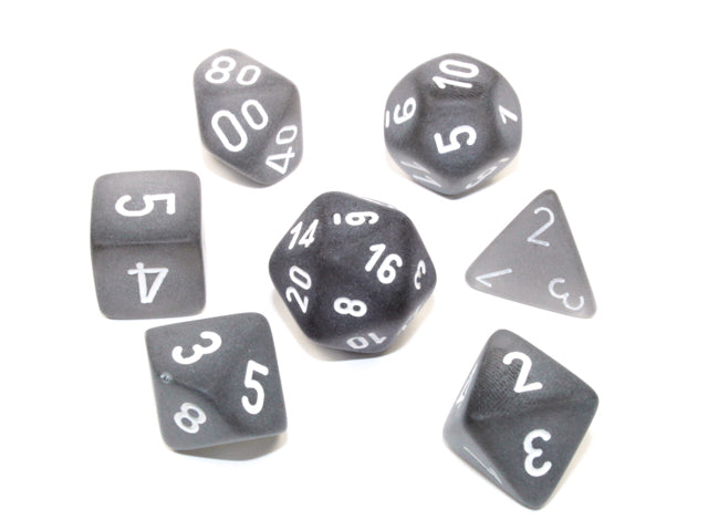 Frosted™ Polyhedral Smoke/white 7-Die Set