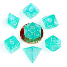 Stardust Teal 10mm Mini Poly Dice Set