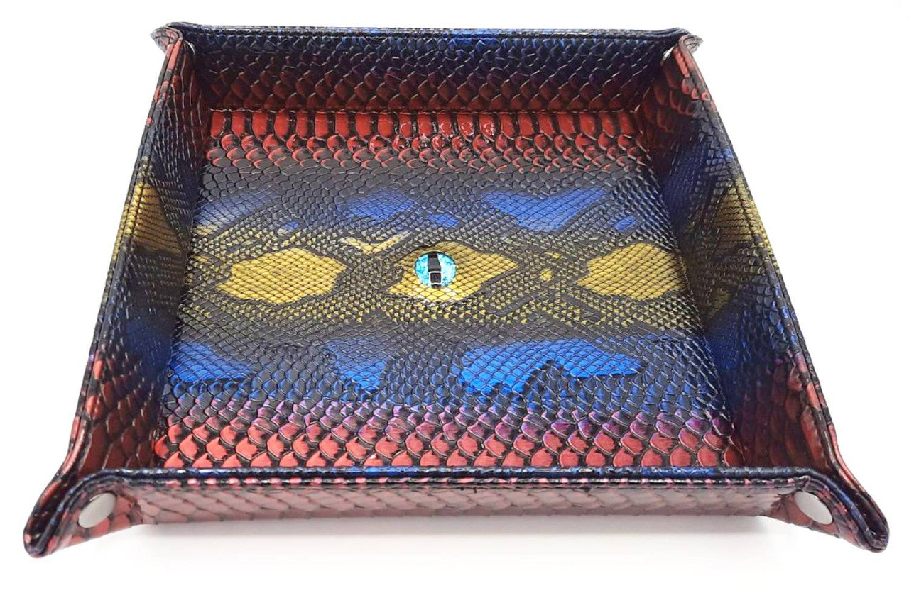 Old School Dragon Eye Rolling Tray - Spectral Blue & Gold