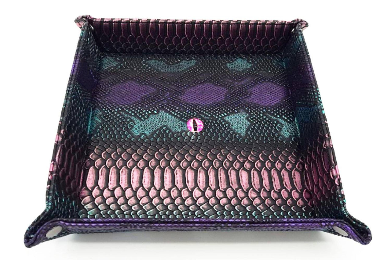 Old Schoold - Dragon Eye Dice Rolling Tray - Spectral Purple & Green