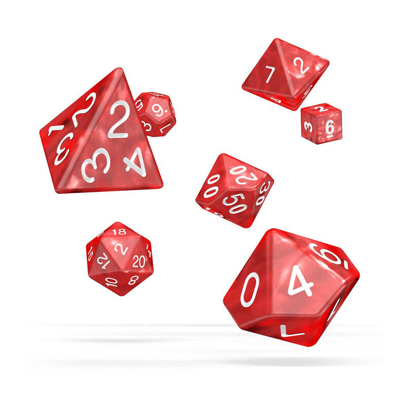 Oakie Doakie 7 Die Set Red Marble