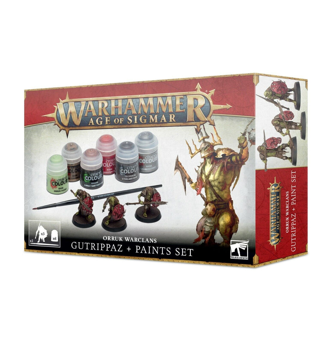 Age of Sigmar Orruk Warclans Gutrippaz + Paints Set