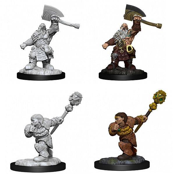 Magic: the Gathering Unpainted Miniatures: Dwarf Fighter & Dwarf Cleric